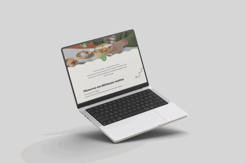 Mockup desktop du site de repas ultra frais Made In France FreshMood par Hops Agency