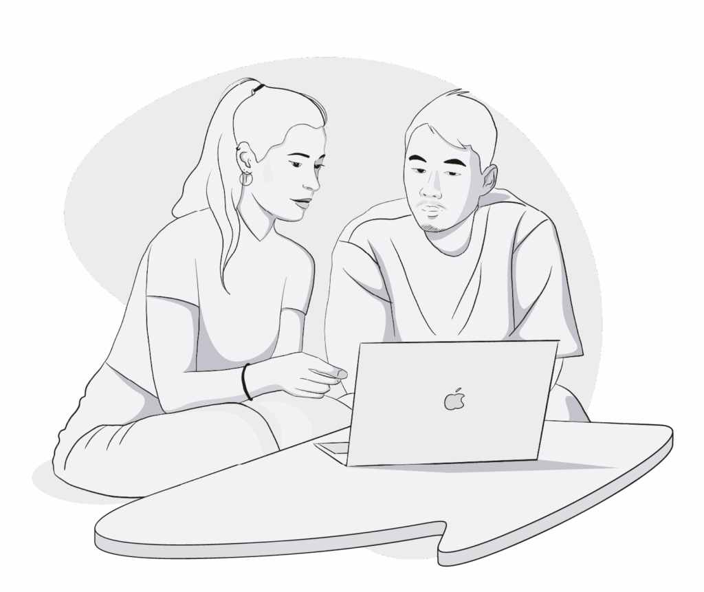 Illustration de Marion et Anthony, cofondateurs de Hops Agency