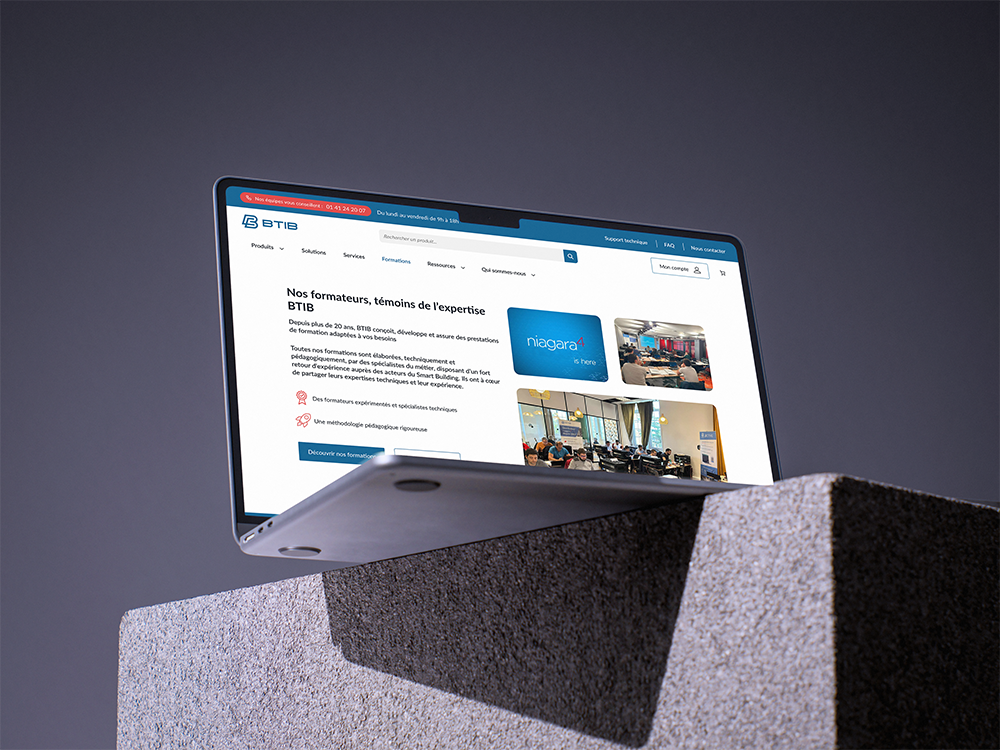 Mockup du site e-commerce btib sur ordinateur