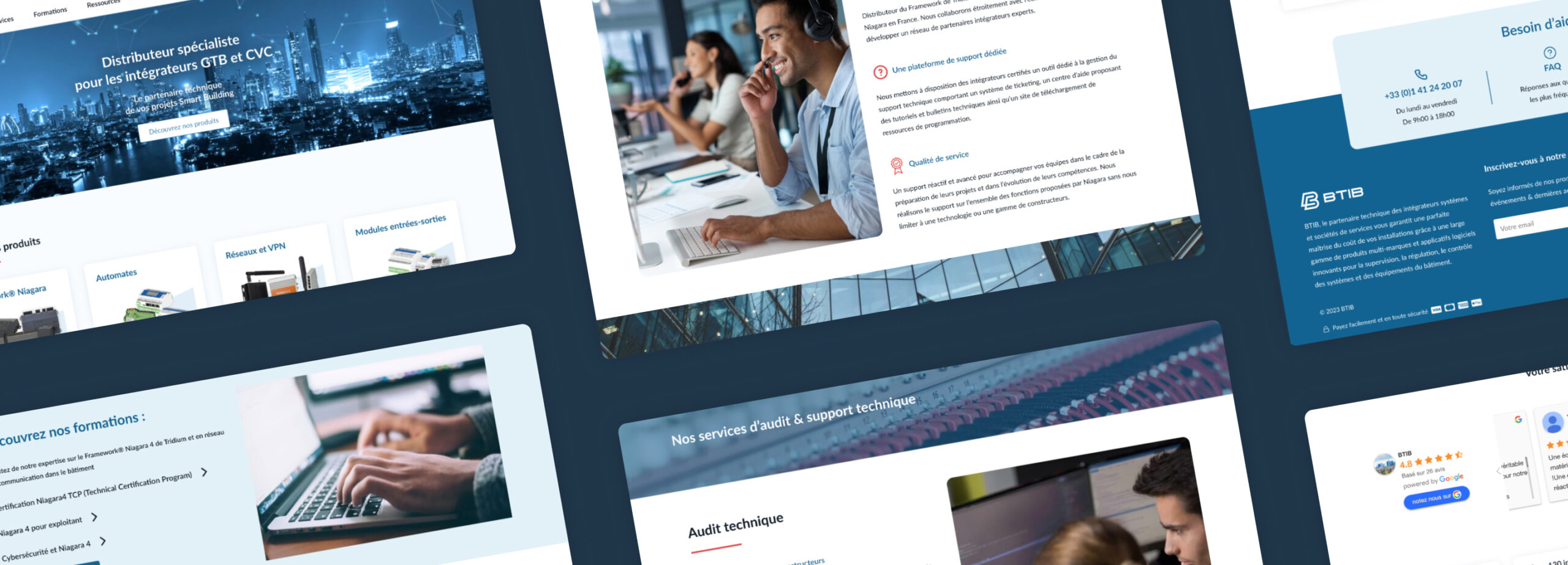 Maquettes du site e-commerce btib sur ordinateur